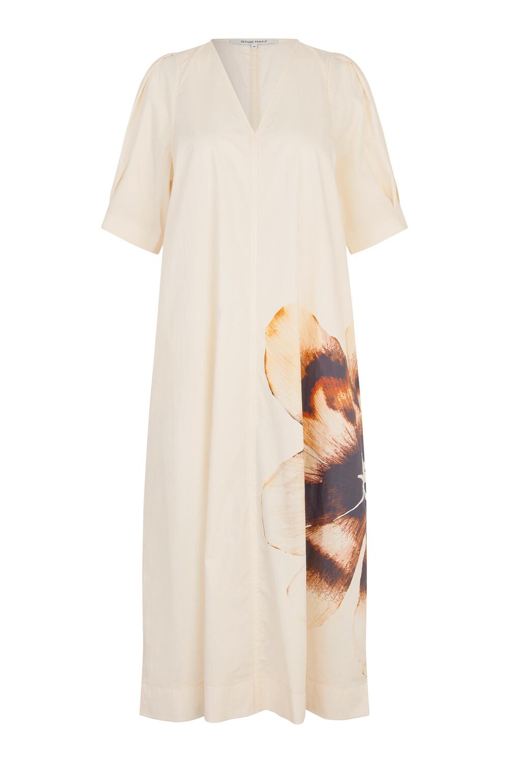 Adrienna midi kjole - Eggnog